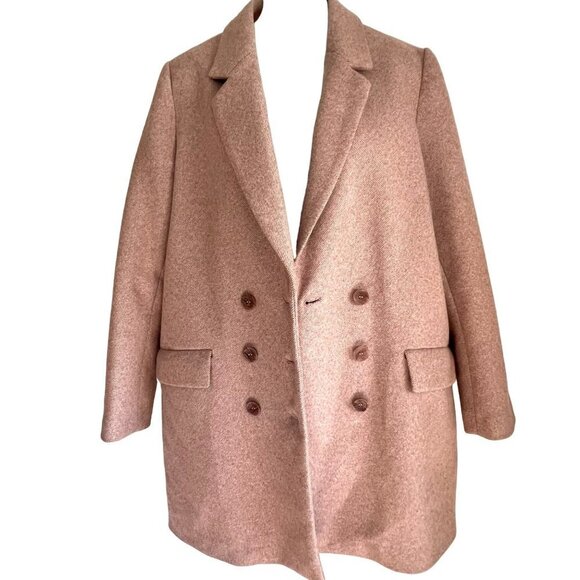 ZARA BLUSH PINK DOUBLE BREASTED JACKET COAT SIZE SMALL - Picture 9 of 13